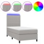 Letto a Molle Materasso e LED Grigio Chiaro 90x200 cm Tessuto Letto a Molle Materasso e LED Grigio Chiaro 90x200 cm Tessuto
