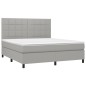 vidaXL Letto a Molle Materasso e LED Grigio Chiaro 180x200 cm Tessuto