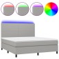 vidaXL Letto a Molle Materasso e LED Grigio Chiaro 180x200 cm Tessuto vidaXL Letto a Molle Materasso e LED Grigio Chiaro 180x200 cm Tessuto