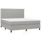 vidaXL Letto a Molle Materasso e LED Grigio Chiaro 180x200 cm Tessuto vidaXL Letto a Molle Materasso e LED Grigio Chiaro 180x200 cm Tessuto