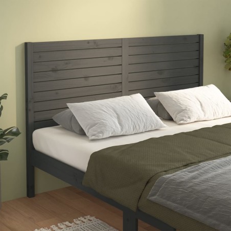 Testiera per Letto Grigia 166x4x100cm in Legno Massello di Pino