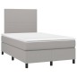 Letto a Molle Materasso e LED Grigio Chiaro 120x200 cm Tessuto Letto a Molle Materasso e LED Grigio Chiaro 120x200 cm Tessuto