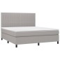 Letto a Molle Materasso e LED Grigio Chiaro 180x200 cm Tessuto Letto a Molle Materasso e LED Grigio Chiaro 180x200 cm Tessuto