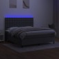 Letto a Molle Materasso e LED Grigio Scuro 180x200cm in Tessuto Letto a Molle Materasso e LED Grigio Scuro 180x200cm in Tessuto