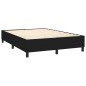 Letto a Molle con Materasso e LED Nero 140x190 cm in Tessuto Letto a Molle con Materasso e LED Nero 140x190 cm in Tessuto