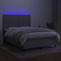 Letto a Molle Materasso e LED Grigio Chiaro 140x200 cm Tessuto Letto a Molle Materasso e LED Grigio Chiaro 140x200 cm Tessuto