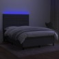 vidaXL Letto a Molle Materasso e LED Grigio Scuro 140x200cm in Tessuto vidaXL Letto a Molle Materasso e LED Grigio Scuro 140x200cm in Tessuto