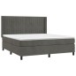 vidaXL Giroletto a Molle con Materasso Grigio Scuro 180x200 cm Velluto