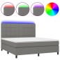 Letto a Molle Materasso e LED Grigio Scuro 180x200cm in Tessuto Letto a Molle Materasso e LED Grigio Scuro 180x200cm in Tessuto