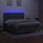 Letto a Molle Materasso e LED Grigio Scuro 180x200cm in Tessuto Letto a Molle Materasso e LED Grigio Scuro 180x200cm in Tessuto