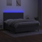 Letto a Molle Materasso e LED Grigio Scuro 180x200cm in Tessuto Letto a Molle Materasso e LED Grigio Scuro 180x200cm in Tessuto