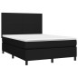 vidaXL Letto a Molle con Materasso e LED Nero 140x200 cm in Tessuto vidaXL Letto a Molle con Materasso e LED Nero 140x200 cm in Tessuto