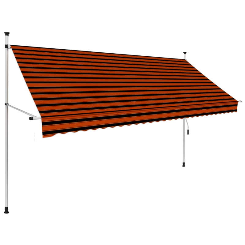 Tenda da Sole Retrattile Manuale 300 cm Arancione e Marrone Tenda da Sole Retrattile Manuale 300 cm Arancione e Marrone