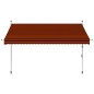 Tenda da Sole Retrattile Manuale 300 cm Arancione e Marrone Tenda da Sole Retrattile Manuale 300 cm Arancione e Marrone