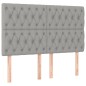 Letto a Molle Materasso e LED Grigio Chiaro 140x190 cm Tessuto Letto a Molle Materasso e LED Grigio Chiaro 140x190 cm Tessuto