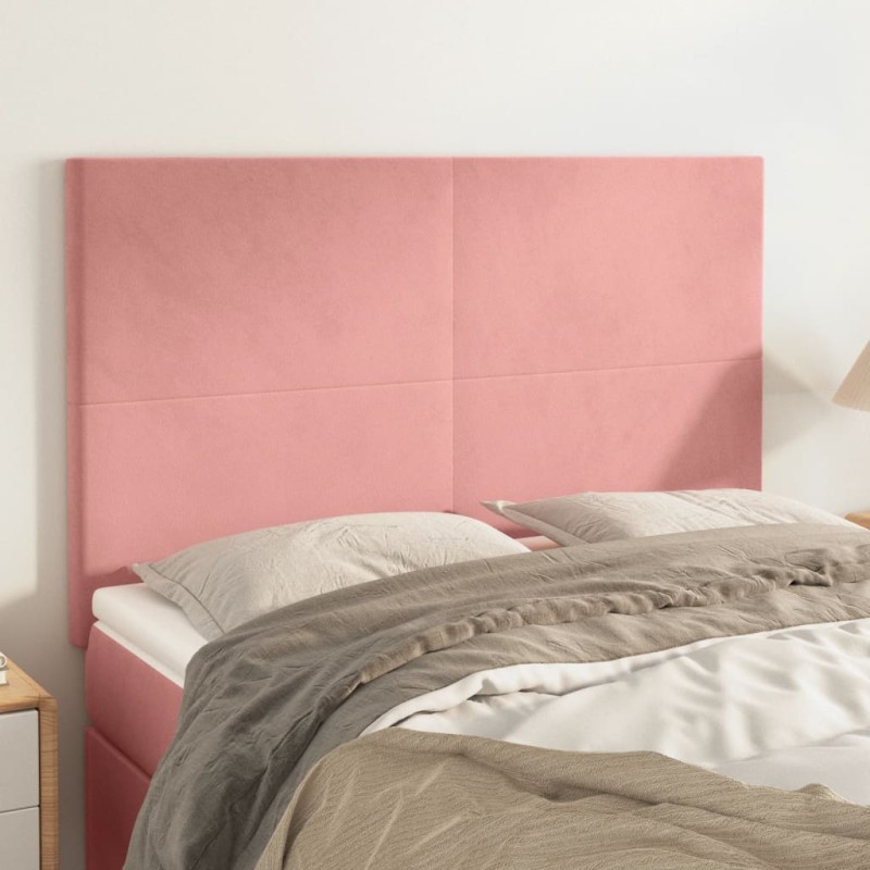 vidaXL Testiere 4 pz Rosa 72x5x78/88 cm in Velluto vidaXL Testiere 4 pz Rosa 72x5x78/88 cm in Velluto