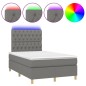 Letto a Molle Materasso e LED Grigio Scuro 120x200cm in Tessuto Letto a Molle Materasso e LED Grigio Scuro 120x200cm in Tessuto