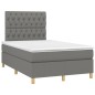 Letto a Molle Materasso e LED Grigio Scuro 120x200cm in Tessuto Letto a Molle Materasso e LED Grigio Scuro 120x200cm in Tessuto