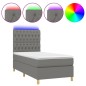 vidaXL Letto a Molle Materasso e LED Grigio Scuro 80x200 cm in Tessuto vidaXL Letto a Molle Materasso e LED Grigio Scuro 80x200 cm in Tessuto