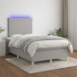 vidaXL Letto a Molle Materasso e LED Grigio Chiaro 120x200 cm Tessuto vidaXL Letto a Molle Materasso e LED Grigio Chiaro 120x200 cm Tessuto