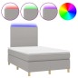 vidaXL Letto a Molle Materasso e LED Grigio Chiaro 120x200 cm Tessuto vidaXL Letto a Molle Materasso e LED Grigio Chiaro 120x200 cm Tessuto
