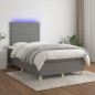 vidaXL Letto a Molle Materasso e LED Grigio Scuro 120x200cm in Tessuto vidaXL Letto a Molle Materasso e LED Grigio Scuro 120x200cm in Tessuto