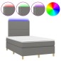 vidaXL Letto a Molle Materasso e LED Grigio Scuro 120x200cm in Tessuto vidaXL Letto a Molle Materasso e LED Grigio Scuro 120x200cm in Tessuto