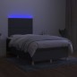 vidaXL Letto a Molle Materasso e LED Grigio Scuro 120x200cm in Tessuto vidaXL Letto a Molle Materasso e LED Grigio Scuro 120x200cm in Tessuto