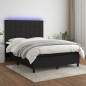vidaXL Letto a Molle con Materasso e LED Nero 140x200 cm in Tessuto vidaXL Letto a Molle con Materasso e LED Nero 140x200 cm in Tessuto