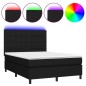 vidaXL Letto a Molle con Materasso e LED Nero 140x200 cm in Tessuto vidaXL Letto a Molle con Materasso e LED Nero 140x200 cm in Tessuto