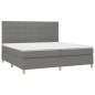 vidaXL Letto a Molle Materasso e LED Grigio Scuro 200x200cm in Tessuto vidaXL Letto a Molle Materasso e LED Grigio Scuro 200x200cm in Tessuto