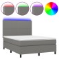 vidaXL Letto a Molle Materasso e LED Grigio Scuro 140x190cm in Tessuto vidaXL Letto a Molle Materasso e LED Grigio Scuro 140x190cm in Tessuto