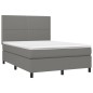 vidaXL Letto a Molle Materasso e LED Grigio Scuro 140x190cm in Tessuto vidaXL Letto a Molle Materasso e LED Grigio Scuro 140x190cm in Tessuto