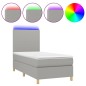 vidaXL Letto a Molle Materasso e LED Grigio Chiaro 90x200 cm Tessuto vidaXL Letto a Molle Materasso e LED Grigio Chiaro 90x200 cm Tessuto