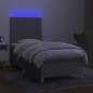 vidaXL Letto a Molle Materasso e LED Grigio Chiaro 90x200 cm Tessuto vidaXL Letto a Molle Materasso e LED Grigio Chiaro 90x200 cm Tessuto