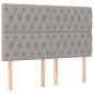 vidaXL Letto a Molle Materasso e LED Grigio Chiaro 160x200 cm Tessuto