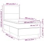 Letto a Molle Materasso e LED Grigio Chiaro 100x200 cm Tessuto Letto a Molle Materasso e LED Grigio Chiaro 100x200 cm Tessuto