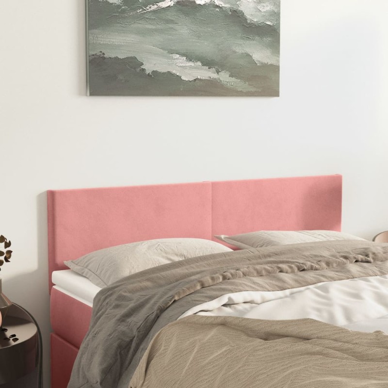 Testiere 2 pz Rosa 72x5x78/88 cm in Velluto Testiere 2 pz Rosa 72x5x78/88 cm in Velluto