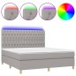 vidaXL Letto a Molle Materasso e LED Grigio Chiaro 180x200 cm Tessuto vidaXL Letto a Molle Materasso e LED Grigio Chiaro 180x200 cm Tessuto