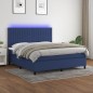 vidaXL Letto a Molle con Materasso e LED Blu 180x200 cm in Tessuto vidaXL Letto a Molle con Materasso e LED Blu 180x200 cm in Tessuto
