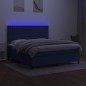 vidaXL Letto a Molle con Materasso e LED Blu 180x200 cm in Tessuto vidaXL Letto a Molle con Materasso e LED Blu 180x200 cm in Tessuto