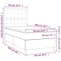 vidaXL Letto a Molle Materasso e LED Grigio Scuro 90x200 cm in Tessuto