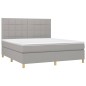 Letto a Molle Materasso e LED Grigio Chiaro 180x200 cm Tessuto Letto a Molle Materasso e LED Grigio Chiaro 180x200 cm Tessuto