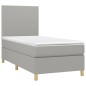vidaXL Letto a Molle Materasso e LED Grigio Chiaro 90x190 cm Tessuto vidaXL Letto a Molle Materasso e LED Grigio Chiaro 90x190 cm Tessuto