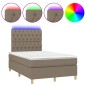 Letto a Molle con Materasso e LED Tortora 120x200cm in Tessuto Letto a Molle con Materasso e LED Tortora 120x200cm in Tessuto