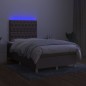 Letto a Molle con Materasso e LED Tortora 120x200cm in Tessuto Letto a Molle con Materasso e LED Tortora 120x200cm in Tessuto