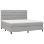 vidaXL Letto a Molle Materasso e LED Grigio Chiaro 200x200 cm Tessuto vidaXL Letto a Molle Materasso e LED Grigio Chiaro 200x200 cm Tessuto