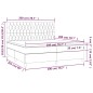 vidaXL Letto a Molle Materasso e LED Grigio Chiaro 200x200 cm Tessuto vidaXL Letto a Molle Materasso e LED Grigio Chiaro 200x200 cm Tessuto