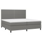 Letto a Molle Materasso e LED Grigio Scuro 200x200cm in Tessuto Letto a Molle Materasso e LED Grigio Scuro 200x200cm in Tessuto