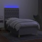 vidaXL Letto a Molle Materasso e LED Grigio Chiaro 90x190 cm Tessuto vidaXL Letto a Molle Materasso e LED Grigio Chiaro 90x190 cm Tessuto